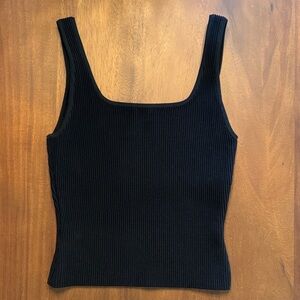 Black Ribbed Women's Tank Top